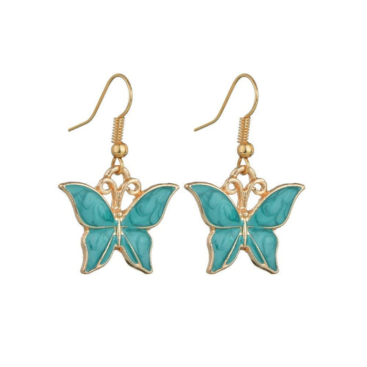Jewelry Drip Oil Butterfly Earrings Female Retro Fashion Creative Earrings