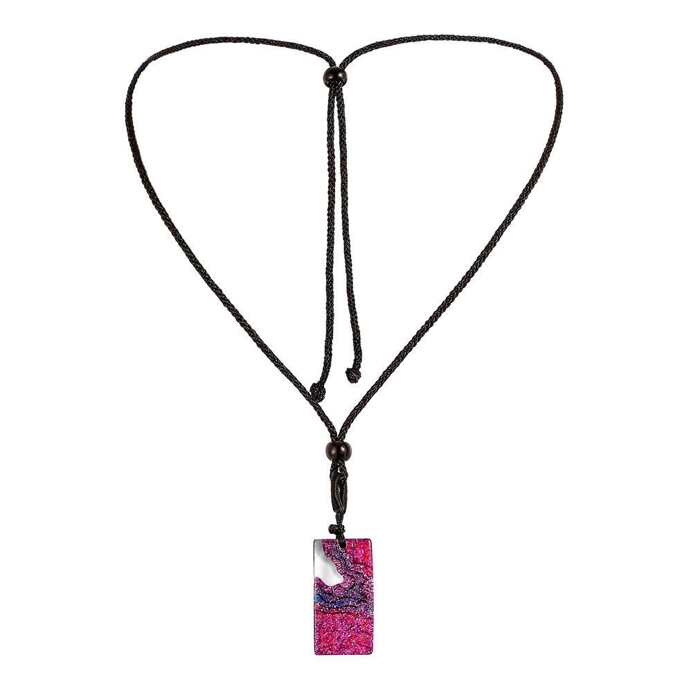 ETSY creative handmade Danxia landform landscape square pendant jellyfish coral seascape resin necklace jewelry