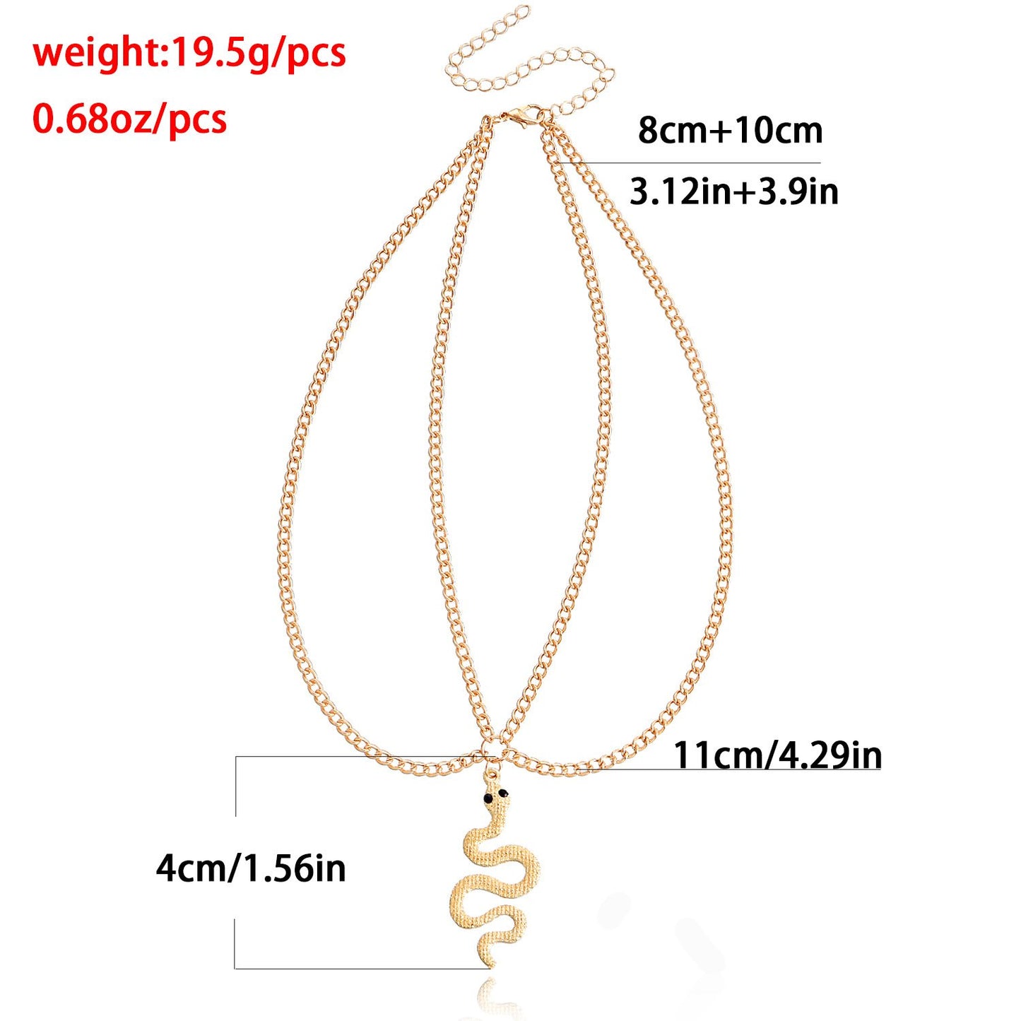 Jewelry Simple Retro Flat Snake Chain Tassel Necklace Female Ins Pastoral Snake Pendant Necklace