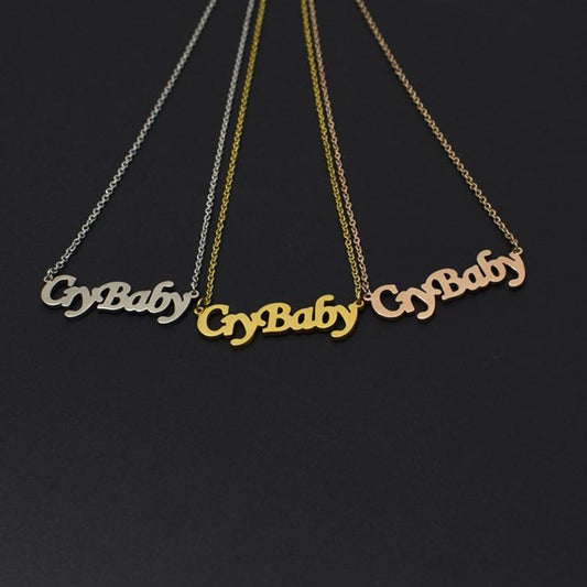 Crybaby necklace simple creative letter necklace female