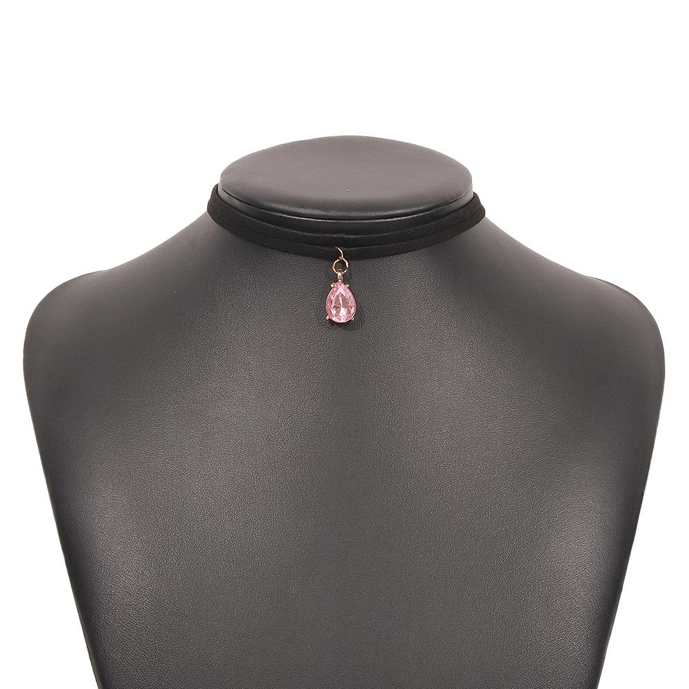N9135 Harajuku Net Red Necklace Glass Diamond Temperament Double Clavicle Chain Retro Short Personality Necklace