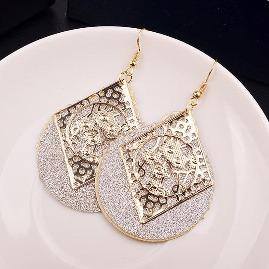 Retro Baroque Hollow Actress Frosted Earrings Accessories Direct Supply