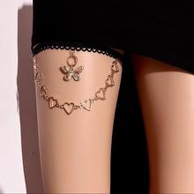 Fashion sexy five-pointed star leg chain elastic bandage thigh chain female trend metal chain body chain