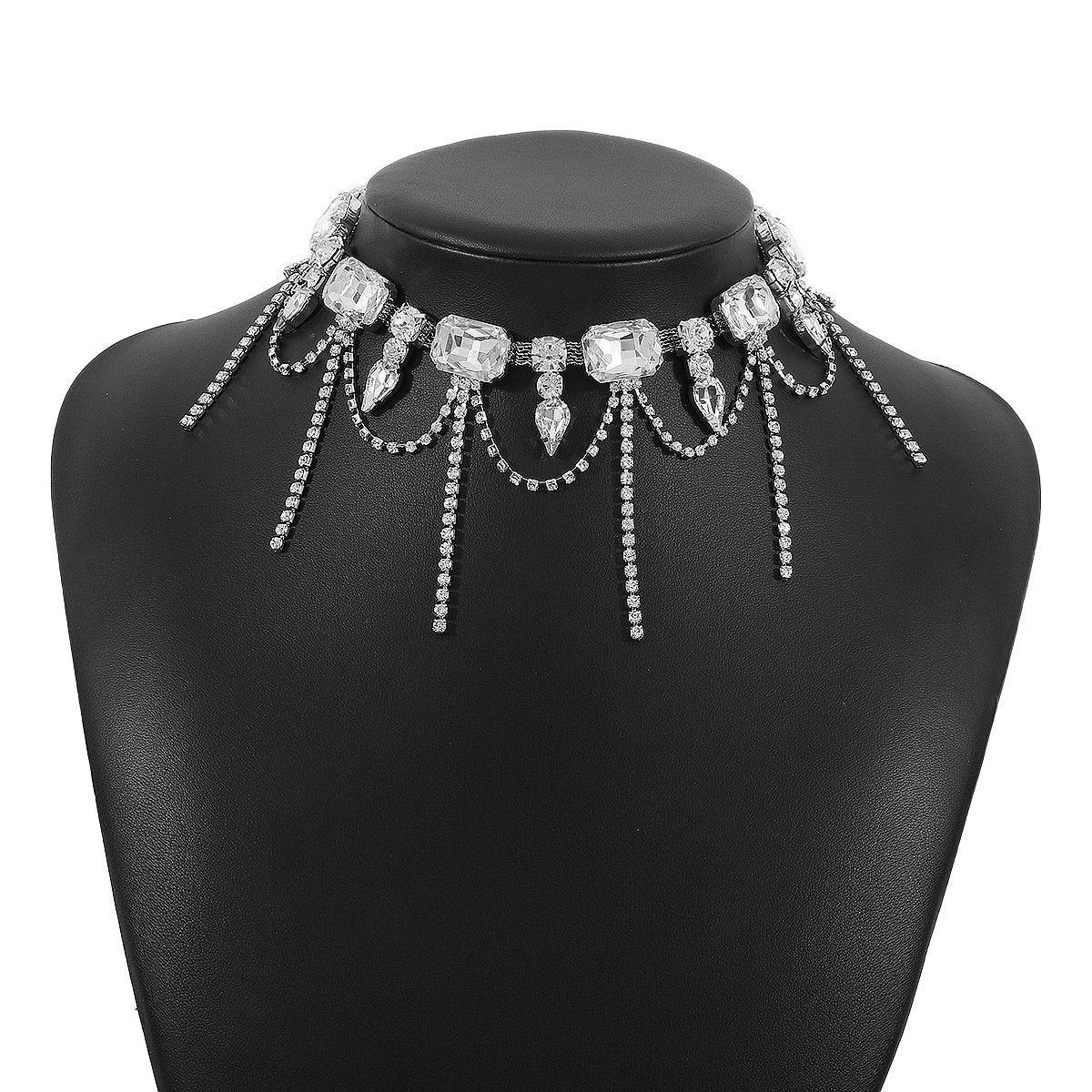 N1298 ethnic baroque fashion choker necklace claw chain tassel rhinestone temperament dinner dance necklace