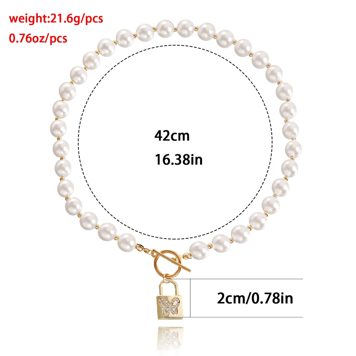 Jewelry padlock micro-inlaid diamond butterfly beaded necklace female hot girl ins hot product niche design sense