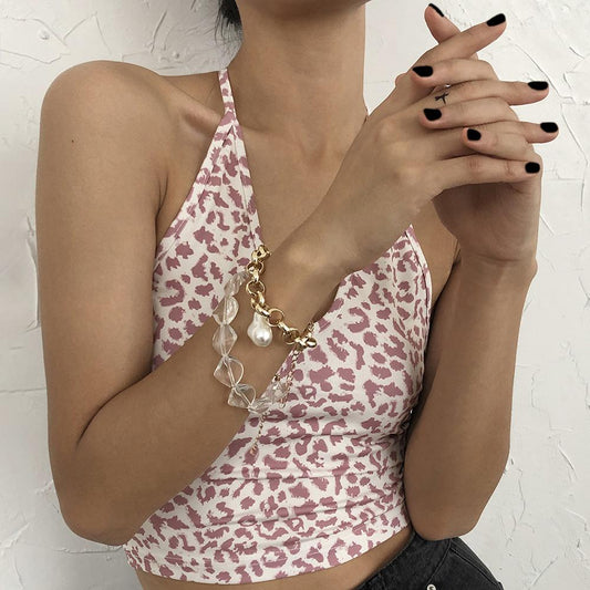 B1282 Jewelry Chain Retro Jewelry Women's Double Layer Alloy Imitation Crystal Fashion Simple Bracelet