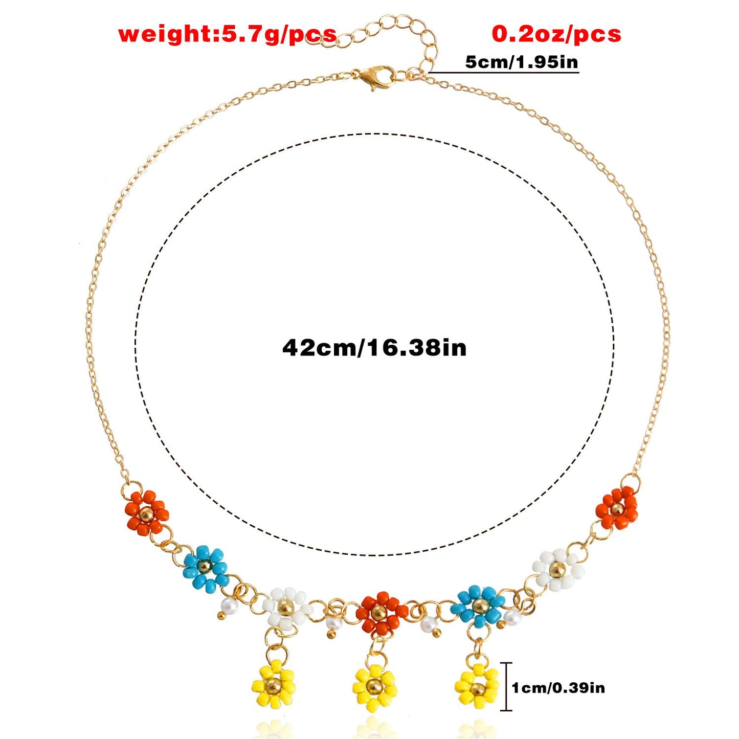 Jewelry Advanced Design Rice Bead Flower Necklace Female Clavicle Chain Simple Light Luxury Fashion Necklace