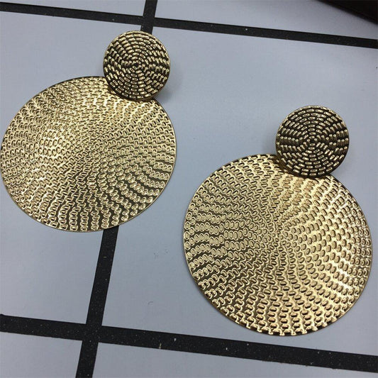 Large and small pattern disc earrings night party exaggerated atmospheric ear accessories