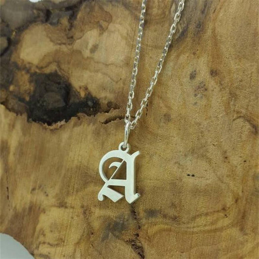 Titanium steel pendant 26 ancient English letters necklace pendant jewelry explosive style stainless steel