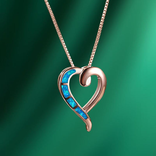 International Station Fashion Ins Opal Simple Love Pendant Necklace Female Head Jewelry