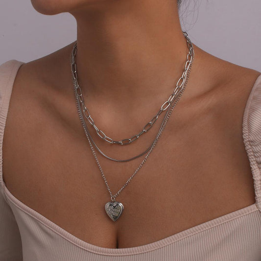 N11 jewelry multi-layer fashion rose letter necklace romantic temperament niche necklace female
