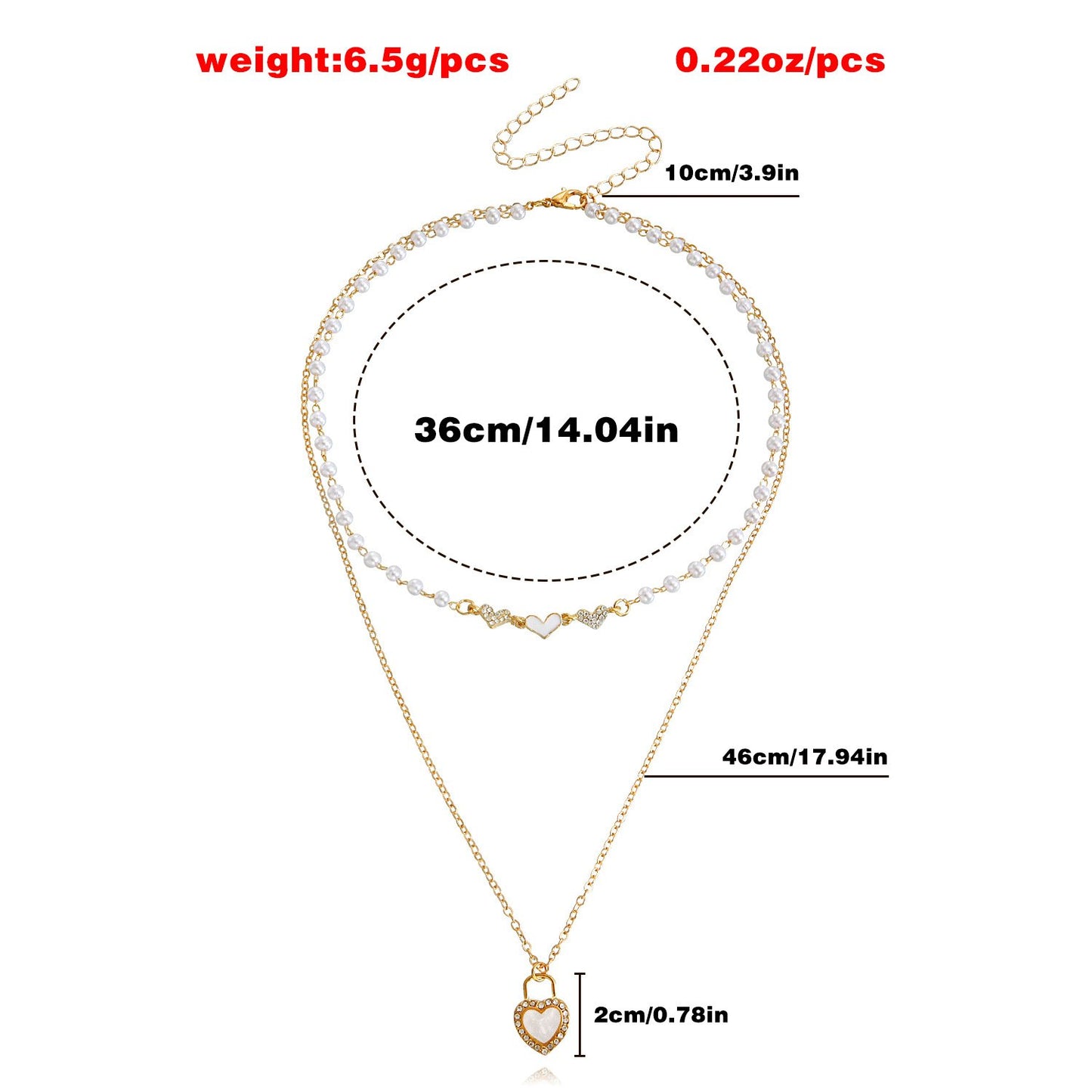 Jewelry Ladies Sweet Love Imitation Pearl Clavicle Chain Versatile Fashion Simple Personality Necklace