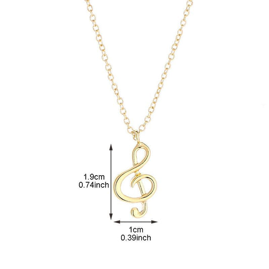 Popular element pendant necklace love rhythm note pendant necklace female necklace creative collarbone chain