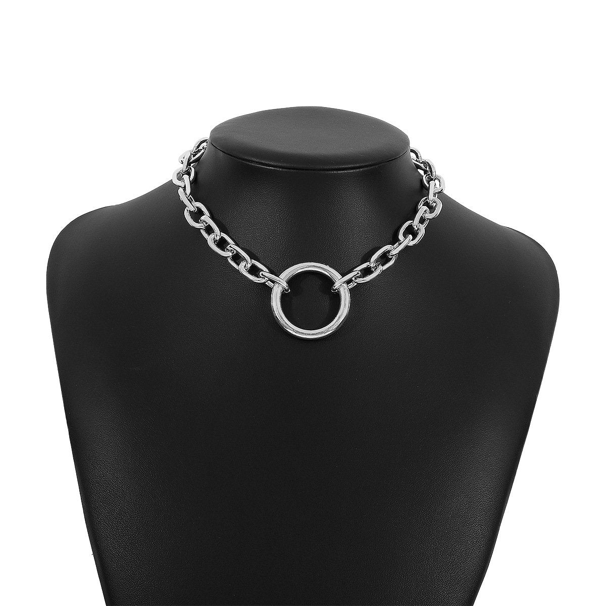 N1196 Jewelry Exaggerated Heavy Industry Chain Circle Necklace Personality Punk Hip Hop Fashion Necklace