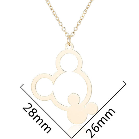 Explosive Cartoon Animation Paradise Castle Mickey Head Necklace Hollow Mickey Pendant