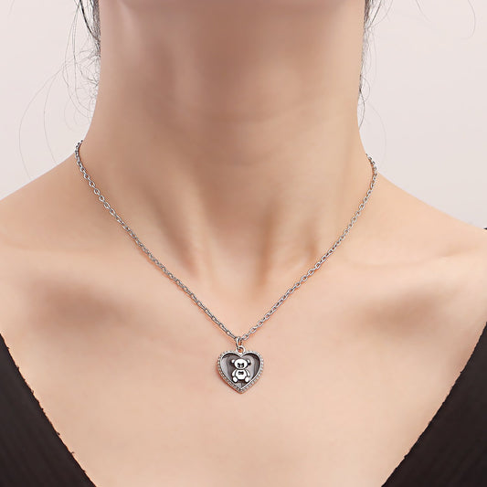 Jewelry simple single-layer black love bear pendant necklace female necklace does not fade