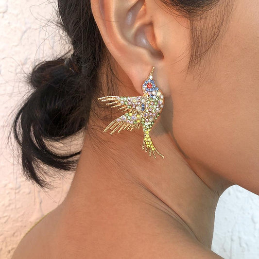 E848 Fashion Small Animal Diamond Tassel Earrings Original Creative Earrings Cute Earrings