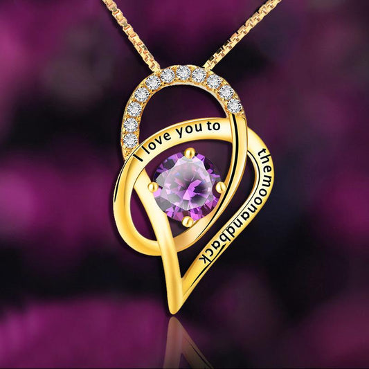 Jewelry summer heart-shaped pendant necklace female niche design sense love lettering clavicle chain jewelry