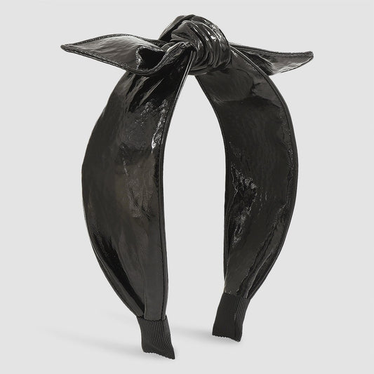 F53 creative leather three-dimensional geometric bow headband female personality small fragrance color elegant headband