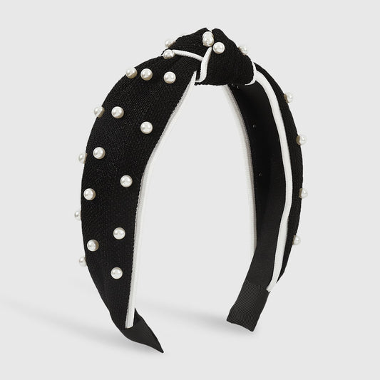 F4696 Geometric edging contrasting color nail bead hair accessories fabric knotted retro sweet and age-reducing simple headband for women
