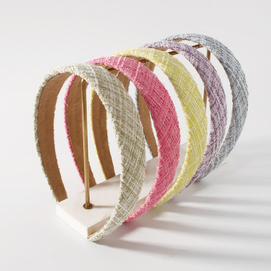 F3868 Light luxury and simple headwear sweet and fragrant plaid hairpin cute girl heart candy color headband