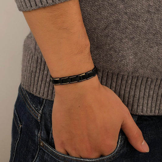 Retro Metal Magnet Bracelet Same Style Black Detachable Energy Bracelet Couple Accessories