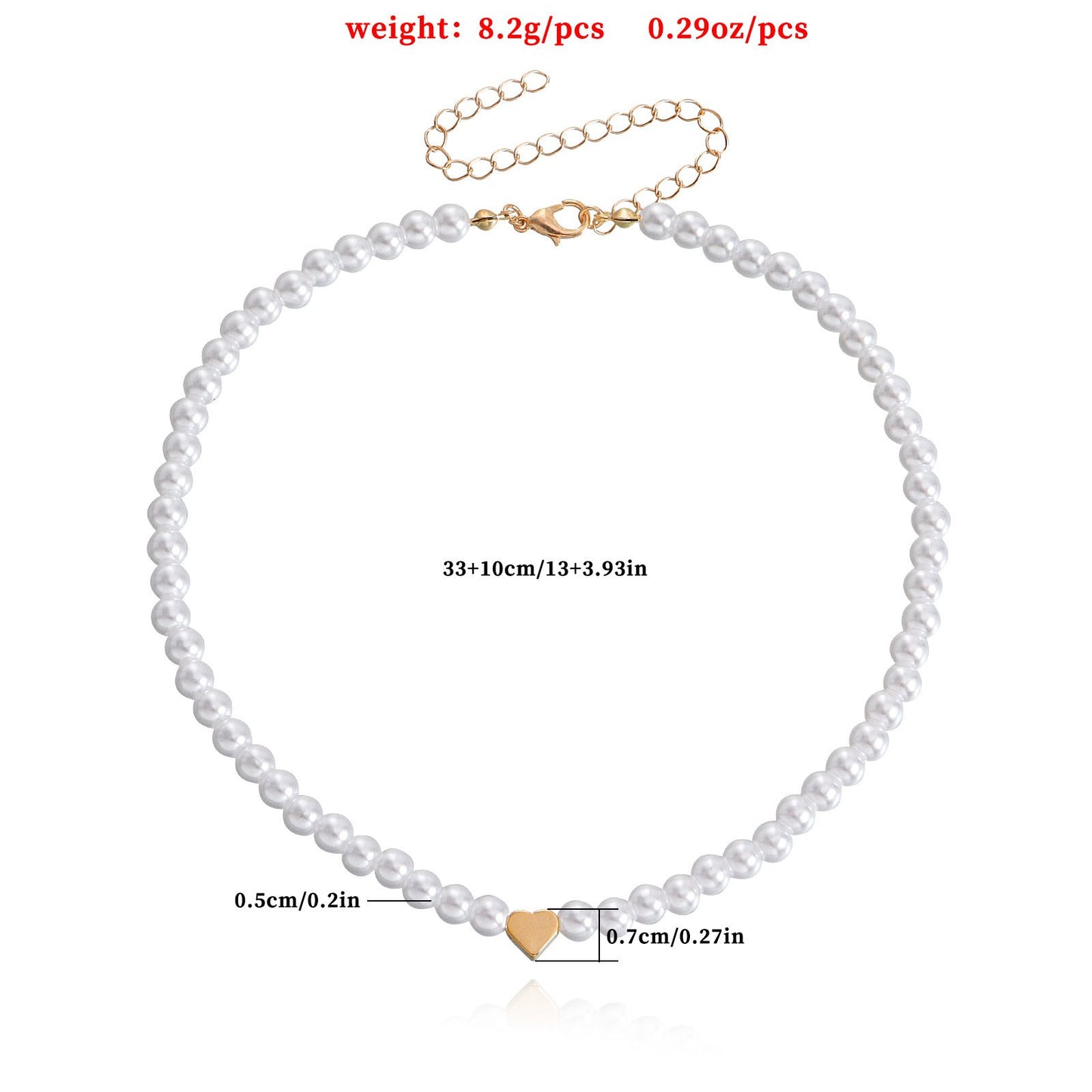 Jewelry colorful light luxury baroque pearl love necklace necklace female ins beaded necklace