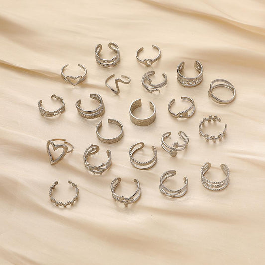 Fashion Simple Versatile Stainless Steel Ring Irregular Open Ring Ladies Ring Jewelry
