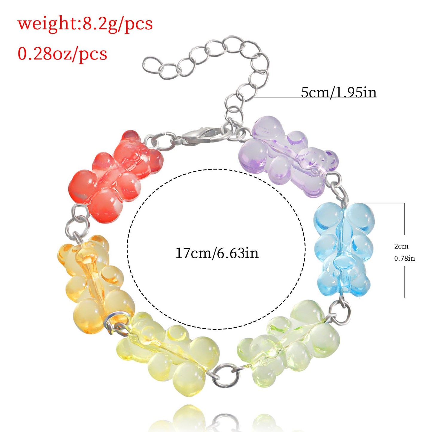 Jewelry ins color diy transparent bear jewelry female bracelet can not be dropped