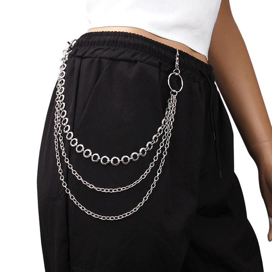 Simple retro all-match oracle bone ring trouser chain cold punk metal multi-layer trouser chain
