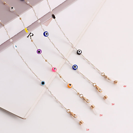 Jewelry mask hanging chain glasses hanging chain imitation pearl glasses chain devil's eye mask chain