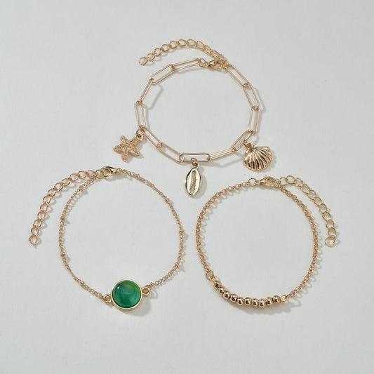 Fashion Bracelet Bohemian Alloy Shell Pendant Bracelet Multi-Piece Jewelry Set