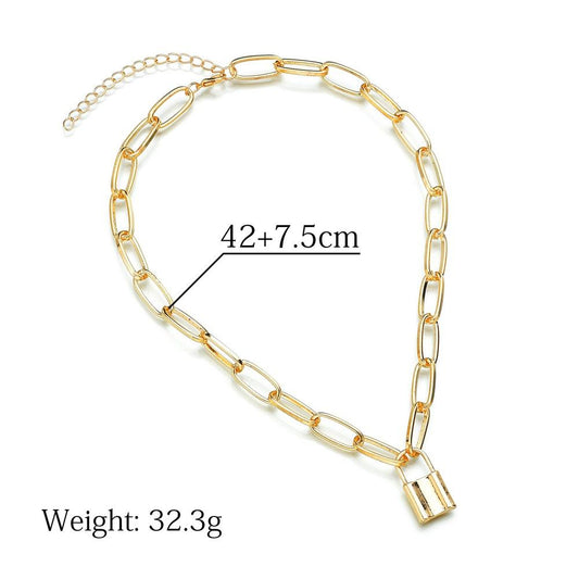 Jewelry Simple Punk Lock Pendant Necklace Fashion Personality Ladies Necklace