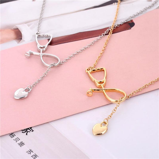 Accessories creative personality doctor love stethoscope pendant necklace nurse doctor necklace electrocardiogram