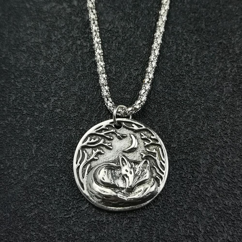 Jewelry Retro Small Animal Moon Pendant Necklace Female Cute Rabbit Bohemian Jewelry