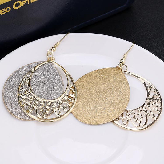 Exaggerated Swing Earrings Palace Vintage Frosted Earrings