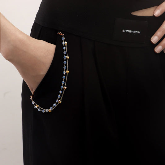 Jewelry ins transparent round beads love beaded chain trousers bag accessories female fashion temperament clothing