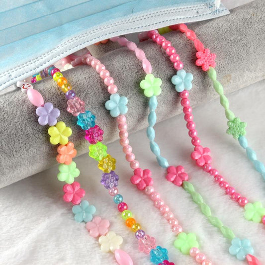 Ins jewelry explosive flower acrylic smiling face children anti-lost multi-purpose mask chain glasses chain