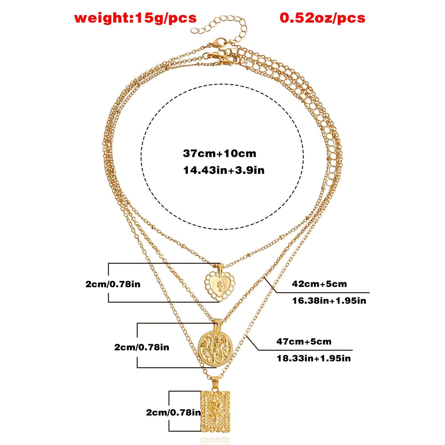 Jewelry Fashion Gold Multilayer Necklace Clavicle Chain Female Fresh Versatile Trend Love Necklace