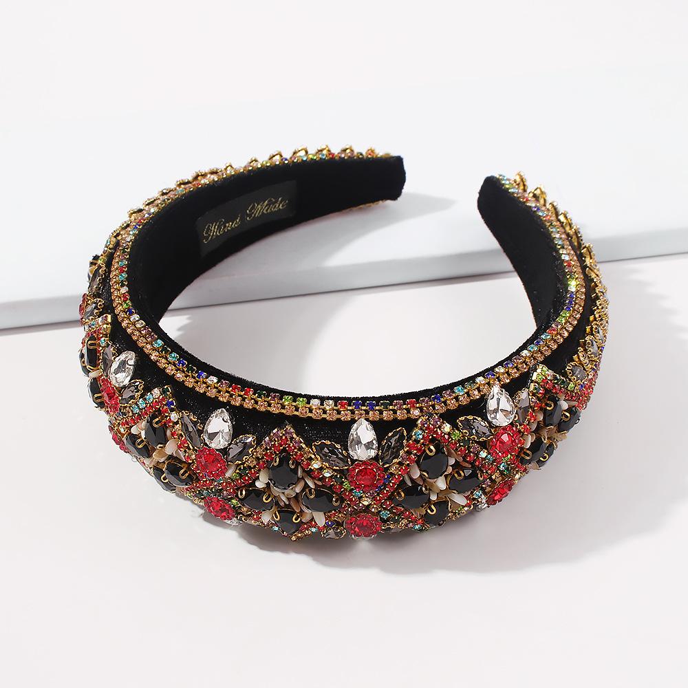 F2524 Fashion Thick Sponge Headband Baroque Show Same Style Headband Heavy Industrial Hair Accessories