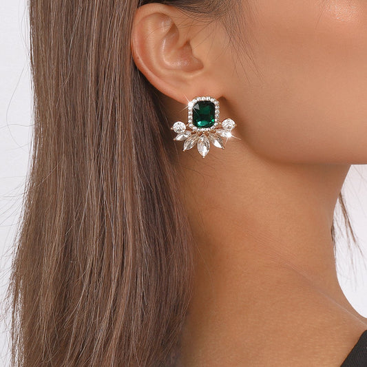 1925 Jewelry Simple Geometric Rhinestone Palace Retro Earrings Fashion Personality Earrings