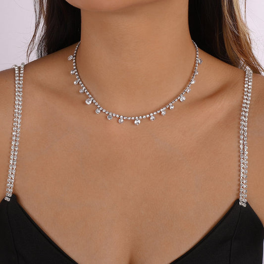 N1354 modern fashion necklace female rhinestone claw chain niche necklace light luxury short choker necklace