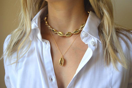 Jewelry Bohemian Alloy Shell Necklace Female Ethnic Multilayer Necklace Clavicle Chain