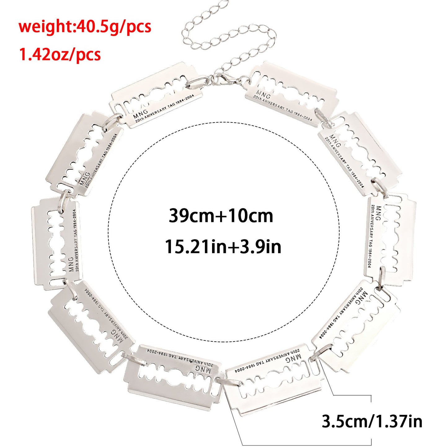 Jewelry ins haircut collar blade shape fashion punk hip-hop necklace female