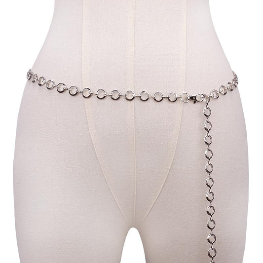 Jewelry fashion metal oracle bone inscription lettering ring waist waist chain retro single layer body chain