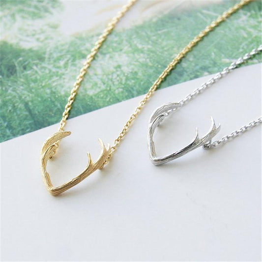 Popular Jewelry Girls Necklace Small Animal Elk Pendant Antlers Clavicle Chain Jewelry