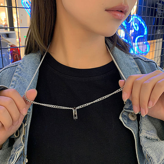All-match chain ring necklace pendant men's personality trendy hip-hop pendant couple accessories women