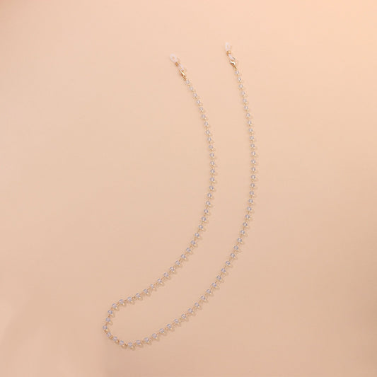 Ornament Protein Bead Glasses Chain Versatile Black and White Bead Glasses Accessories Women