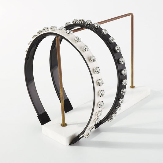 F52 retro creative small fragrance headband female PU rhinestone temperament fine edge forest non-slip personality headband