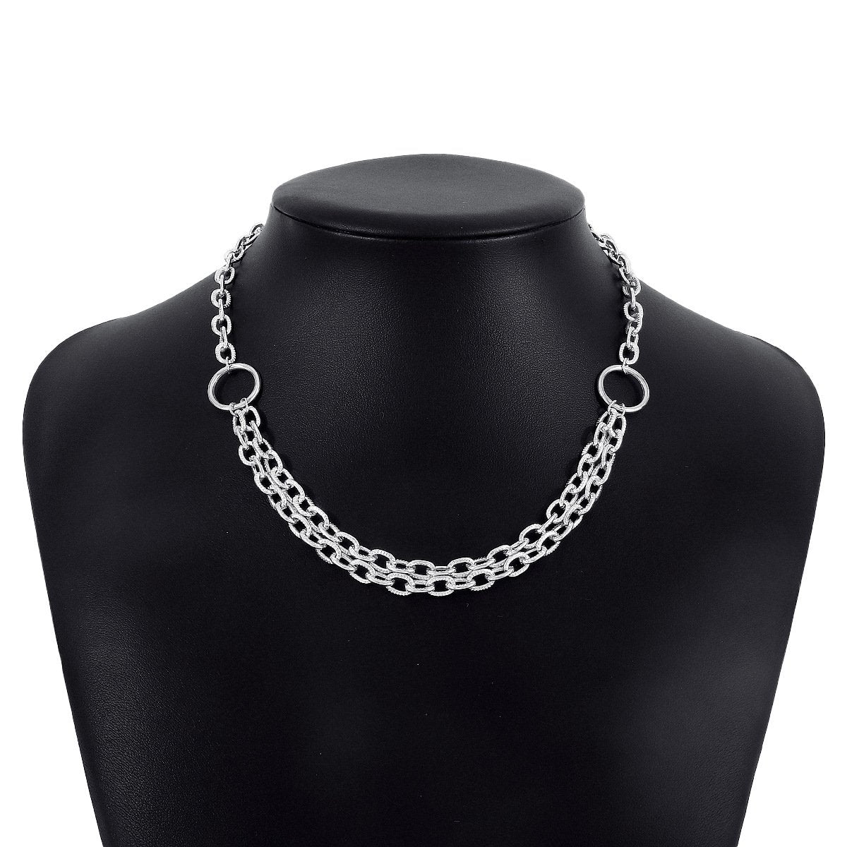 N128 Jewelry Exaggerated Metal Chain Necklace Personality Punk Hip Hop Niche Geometric Necklace